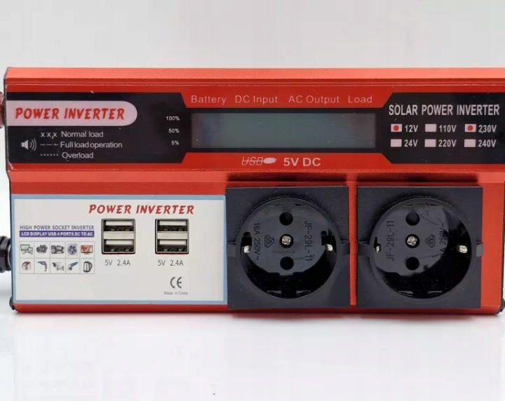 Атермальный Power Inverter Sine Fala Power Inverter 300 Вт DC 12V для AC 8R, фото 4