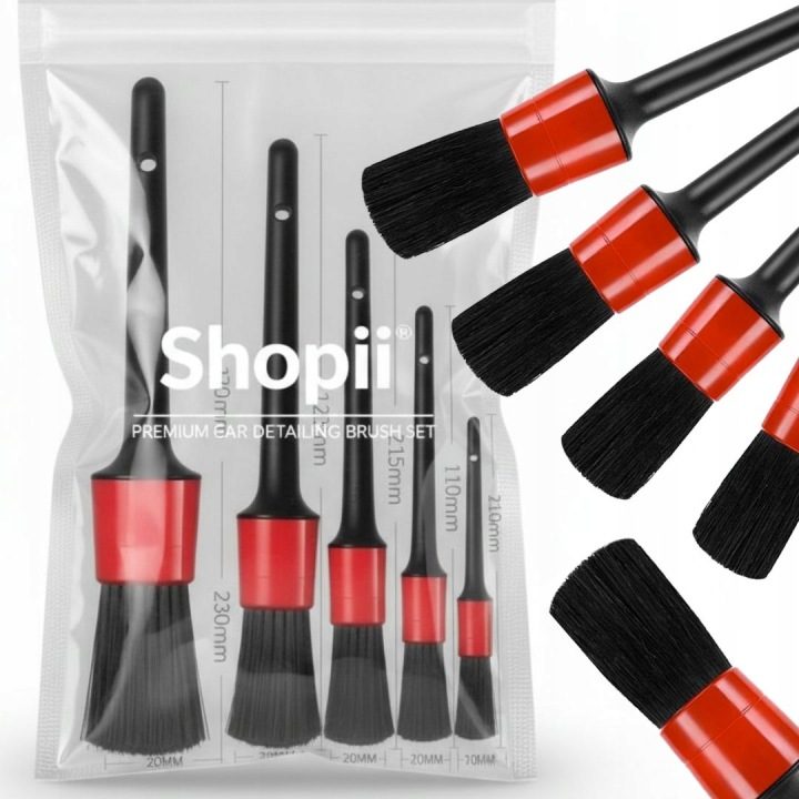 Комплект pędzli для авто detailingu очистки pędzel detailing brush 5 sztk, фото 1