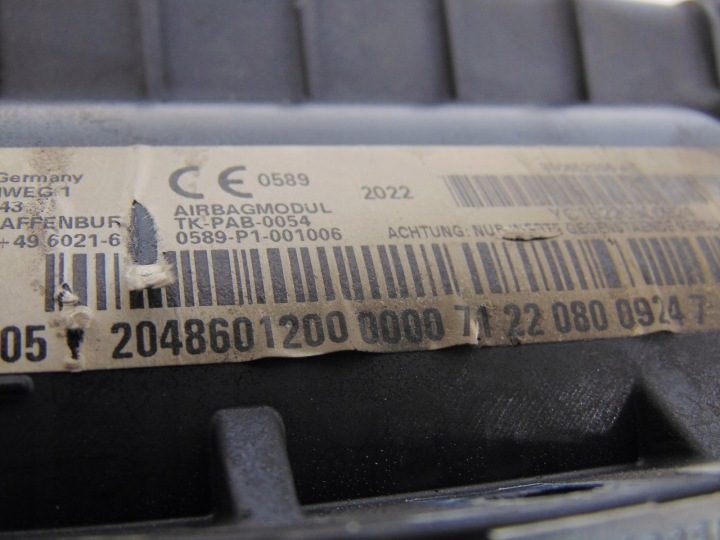 ПОДУШКА БЕЗОПАСНОСТИ AIRBAG ПАССАЖИРА MERCEDES C W204 2048601200, фото 3