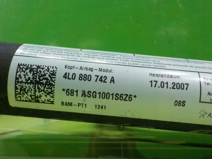 AUDI Q7 4L 3.0 TDI АКПП 07 г. ВНЕДОРОЖНИК 5D шторка безопасности правая 4L0880742A, фото 3