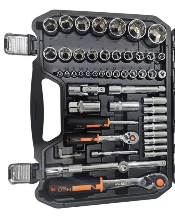 Комплект торцевых головок 1/2", 1/4", 110 шт., CR-V 10-066 NEO TOOLS, фото 4