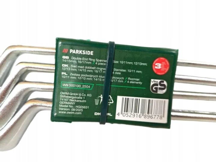 PARKSIDE Комплект Ключей Накидных Podwójnych 4 шт. Стальной 10-17mm, фото 2
