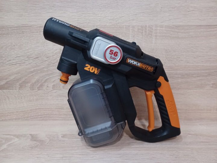 Мойка высокого давления Worx Hydroshot WG633E 220l/h 6m Аккумуляторная 4 А·ч 56 бар, фото 2