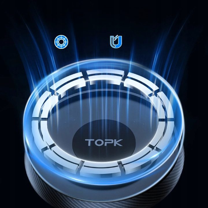 Кронштейн для телефона магнитный Topk черный teleskopowy 360°, фото 6