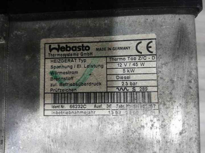 Webasto BMW 5 Touring (E39) 92255B 2.5L дизель 120 кВт 2001, фото 8