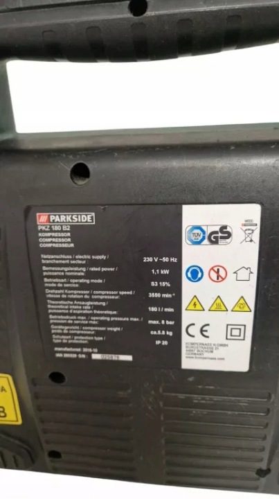 Компрессор безмасляный Parkside PKZ 180 C3 0 l 8 бар, фото 5