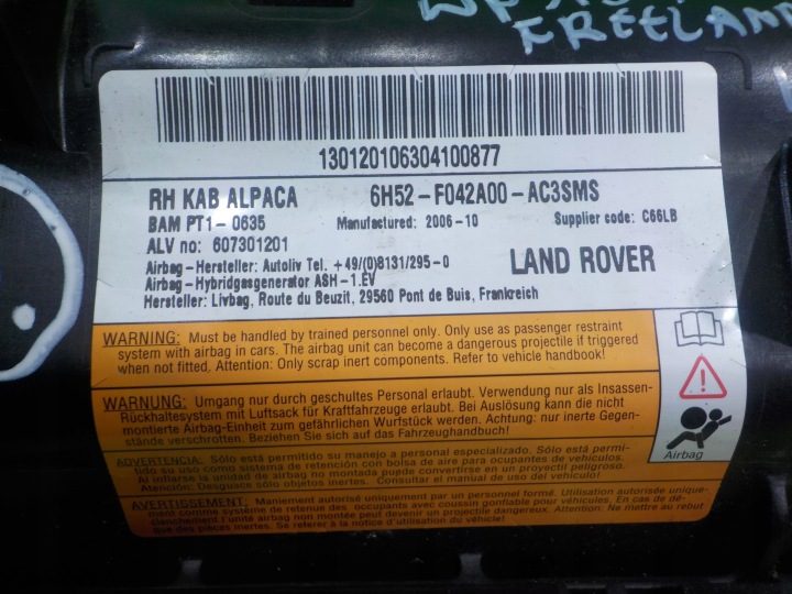 LAND ROVER FREELANDER II 2.2 TD4 07 г. Подушка безопасности коленная 6H52-F042A-00, фото 5