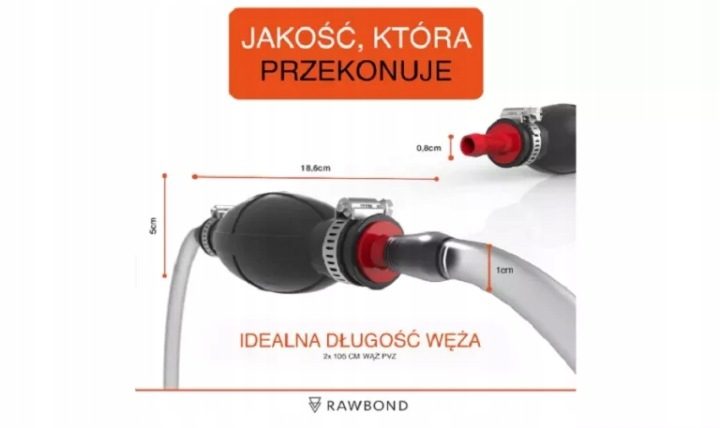 Насос для жидкости ручной универсальный przelewowa с wężami для топлива воды, фото 4