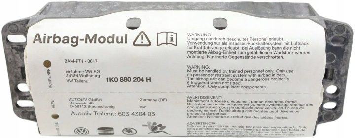 Подушка безопасности пассажира Volkswagen OE 1K0880204H, фото 1