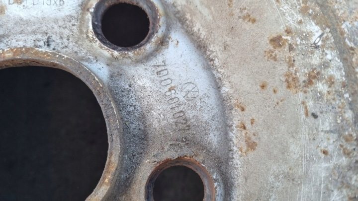 Штампованный диск Volkswagen OE 7D0601027A 6.0" x 15" 5x112 ET 55, фото 2