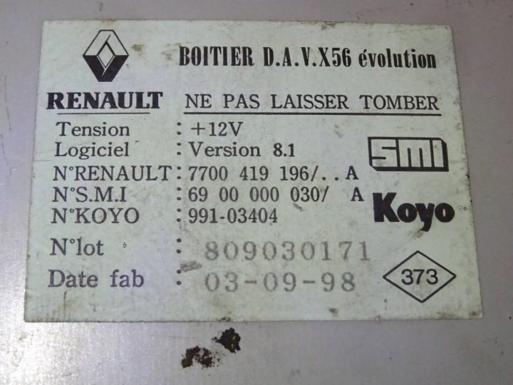 БЛОК УПРАВЛЕНИЯ ГИДРОУСИЛИТЕЛЯ RENAULT LAGUNA I 7700419196 / 7700419196A NR43, фото 2