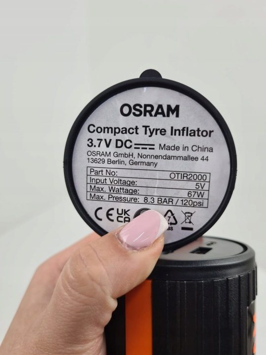 Osram Компрессор Аккумуляторный OTIR2000 120 PSI Насос USB Авто Велосипед, фото 6