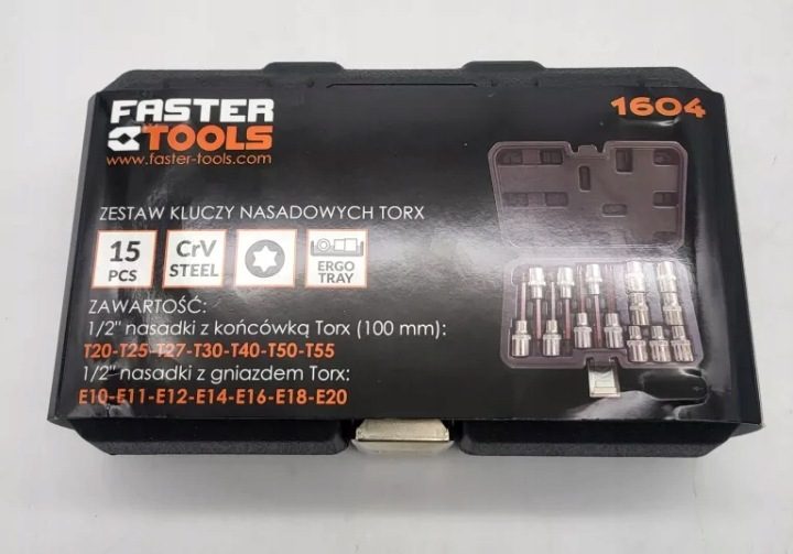 FASTER TOOLS Комплект 14 cz. 1/2" Torx, фото 1