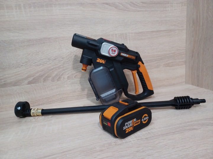 Мойка высокого давления Worx Hydroshot WG633E 220l/h 6m Аккумуляторная 4 А·ч 56 бар, фото 1