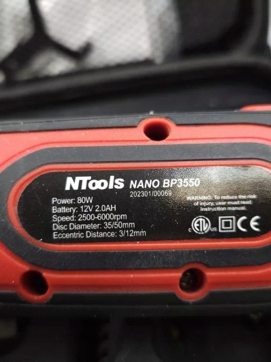 Полировальная машинка аккумуляторная NTools NANO 12V | 80W | 2500-6000 ОБ/МИН, фото 5