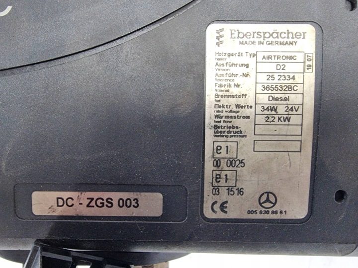 WEBASTO ОТОПИТЕЛЬ 252334 DAIMLERCHRYSLER ATEGO 824, фото 4