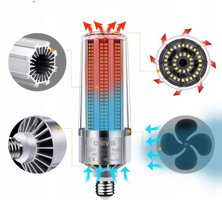 ЛАМПОЧКА LED ГАРАЖНАЯ ДЛЯ ГАРАЖА МОЩНАЯ 200W E40 24000 ЛМ, фото 3