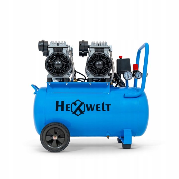 Компрессор безмасляный 50L 8 бар 4 поршни компрессор воздуха 4T HEXWELT, фото 5