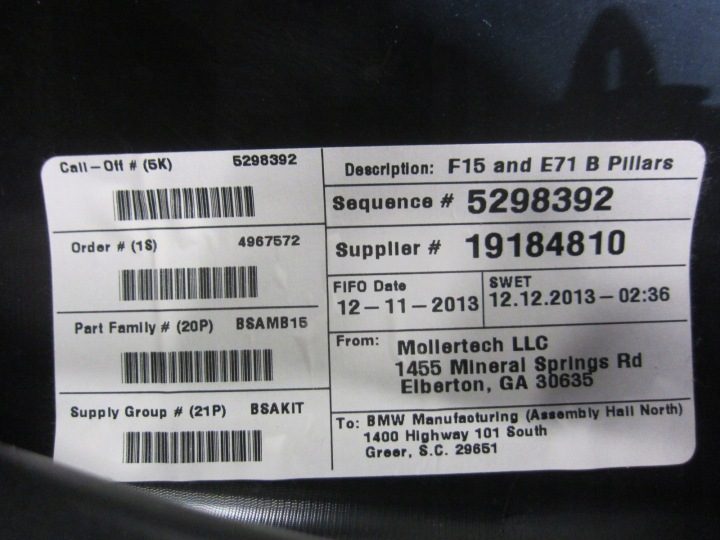 BMW X5 F15 ОБШИВКА СТОЙКИ B ПРАВАЯ ЗАЩИТА 51437382338 7382338 7284706, фото 7