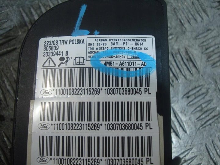 Подушка безопасности Ford OE 4M51-A611D11-AD, фото 2