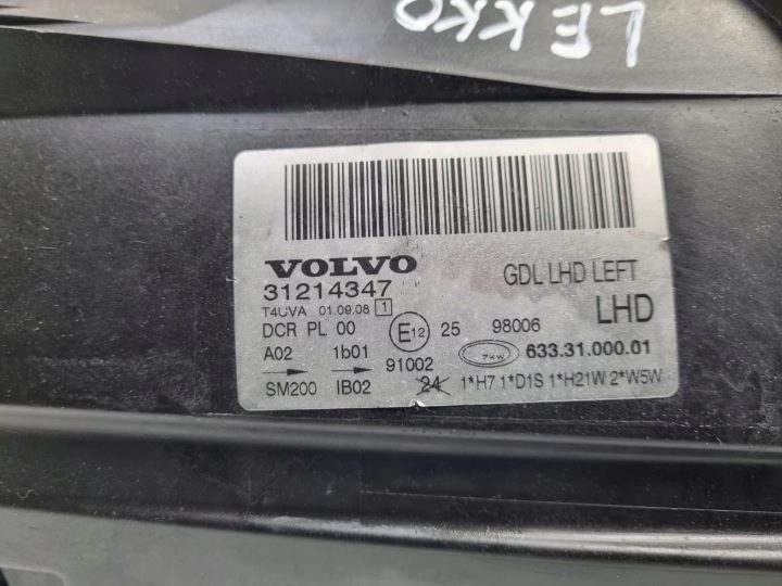 Фара левая Volvo S80 II V70 III XC70 передняя ксенон 31214347, фото 2