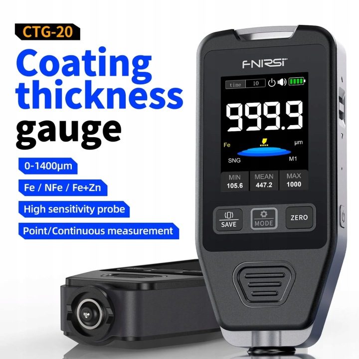 FNIRSI CTG-20 Тестер измеритель толщины краски автомобильной 0-1400 μm, фото 2