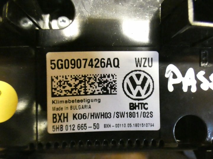 ПАНЕЛЬ ПЕРЕКЛЮЧАТЕЛЬ КОНДИЦИОНЕРА VOLKSWAGEN GOLF VII 5G0907426AQ, фото 5