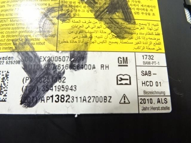 OPEL ASTRA J IV ПОДУШКА БЕЗОПАСНОСТИ СИДЕНЬЯ AIRBAG ПРАВЫЙ 354195943 2009-2020, фото 9