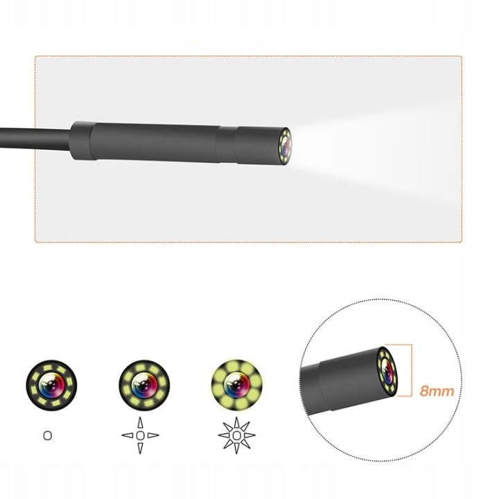 ЭНДОСКОП ИНСПЕКЦИОННАЯ КАМЕРА 10M 8LED IP67 1080P HD, фото 6