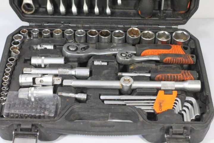 NEO TOOLS Комплект Торцевых головок 100 шт. 1/2" 1/4" Ключи Рожково Накидные, фото 5