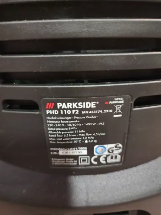 PARKSIDE мойка высокого давления 110 бар 1400W PHD 110 F2, фото 5