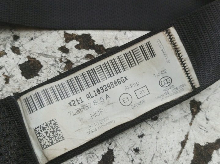 Ремень безопасности левый задний дивана 7L Porsche Cayenne I (2002 – 2010), фото 2