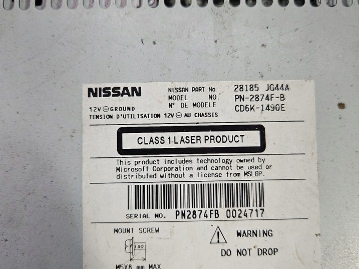 Магнитола штатная Nissan Qashqai I J10 06-13 28185JG44A, фото 6