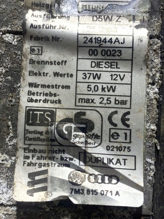 Webasto FORD GALAXY III (CK) 7M3815071A 1.9L дизель 88 кВт 2005, фото 4