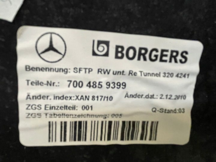 Mercedes Actros 11-18 Mp4 Ковролин Шумоизоляция Кабины A7004859299, фото 6