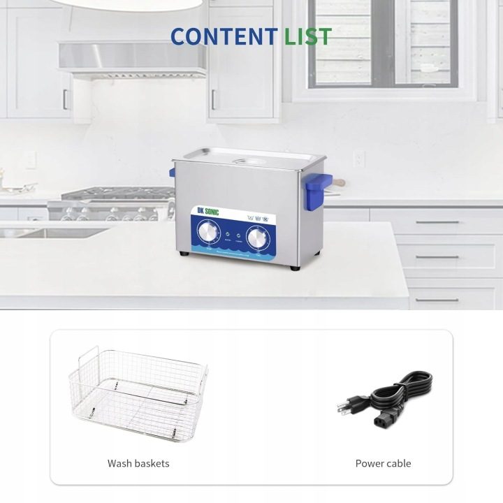 DK SONIC Ultrasonic Cleaner 4L – мойка stołowa с стали nierdzewnej M1859, фото 5
