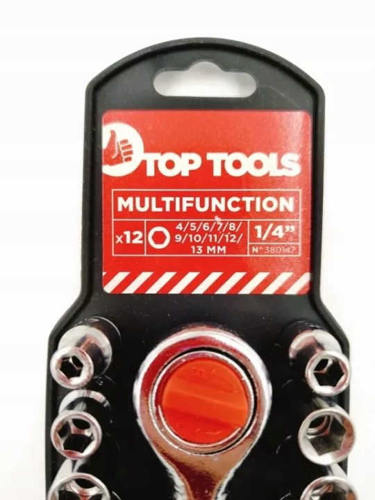 ТОРЦЕВЫЕ ГОЛОВКИ 1/4, КОМПЛЕКТ 12 шт. 38D147 TOP TOOLS, фото 3