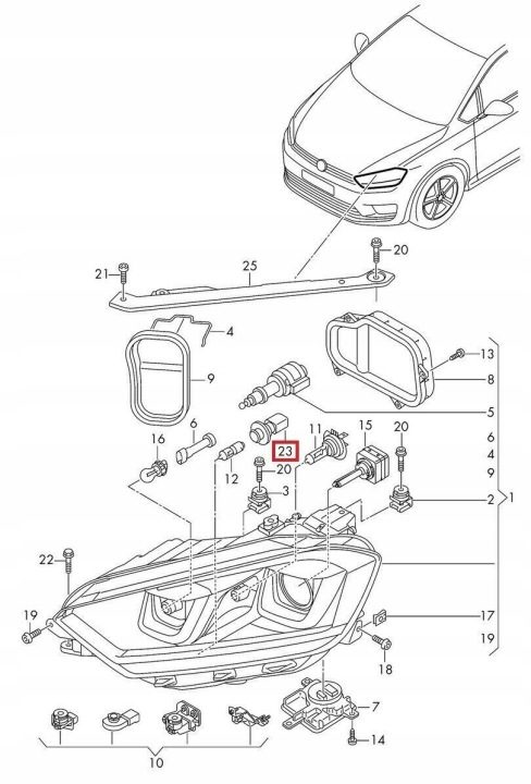 VW Beetle Golf Passat Передний Indicator Bulb Держатель New Оригинальный 8N0953053, фото 2