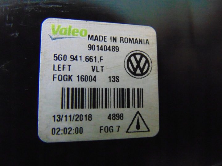 ПРОТИВОТУМАННАЯ ФАРА ЛЕВАЯ ПЕРЕДНЯЯ VW GOLF VII РЕСТАЙЛИНГ 5G0 5G0941661F, фото 15