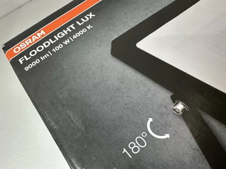 Прожектор Osram Floodlight Люкс 100W 3000K белый тепла 9000lm IP65 черный, фото 4