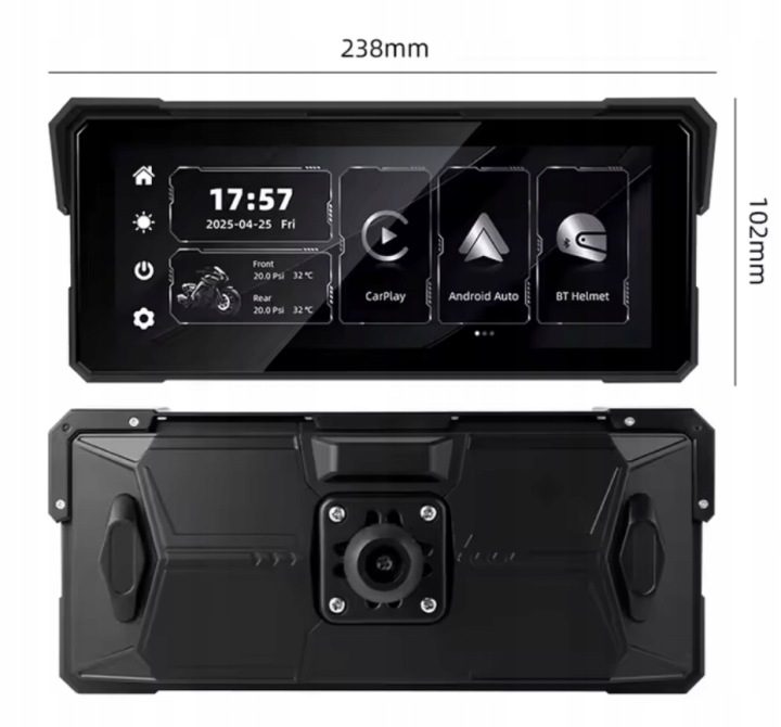 Carpuride W702S Pro Экран мотоциклетный 7" CarPlay Android Авто BM05 BT, фото 1