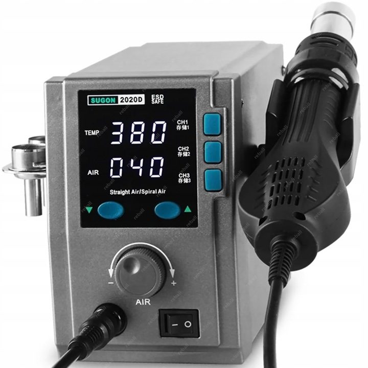 СТАНЦИЯ ПАЯЛЬНАЯ HOT AIR НА ГОРЯЧИЙ ВОЗДУХ СВАРОЧНЫЙ АППАРАТ SUGON 2020D 700W, фото 5