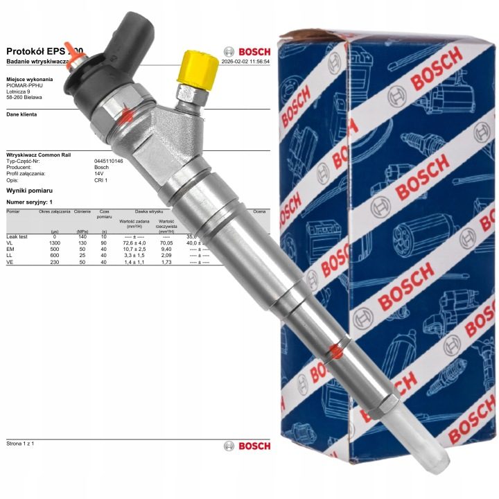 ФОРСУНКА BMW E46 E60 E61 E81 E90 E91 E92 E93 2.0 3.0 дизель 0445110209 РАСПЕЧАТКА, фото 1