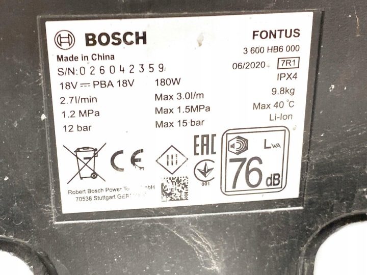Мойка высокого давления Bosch Fontus 18 В 20 barów, фото 9