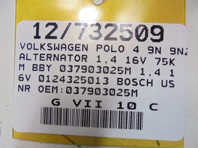 Генератор VW Golf V 1.9 TDI 037903025M, фото 9