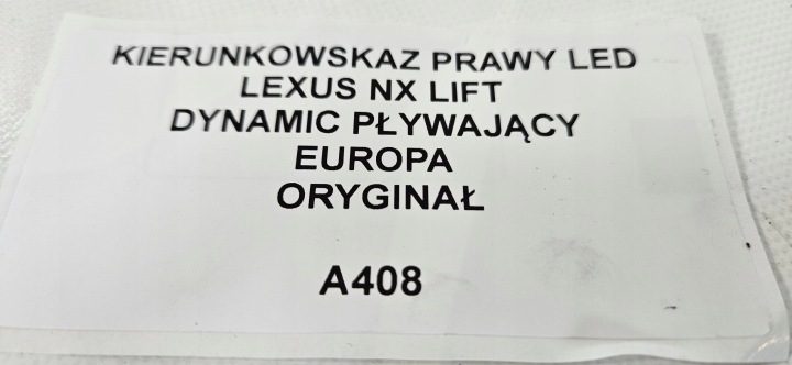ПОВОРОТНИК ПРАВЫЙ LED LEXUS NX РЕСТАЙЛИНГ PŁYWAJĄCY EU, фото 5