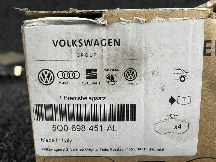 VW AUDI SEAT SKODA КОЛОДКИ ТОРМОЗНЫЕ КОМПЛЕКТ 5Q0698451AL, фото 5
