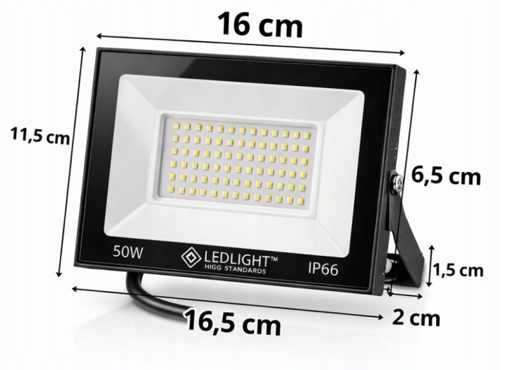 Прожектор LED LeoBye 50 Вт 4000 lm белый zimny IP66, фото 10