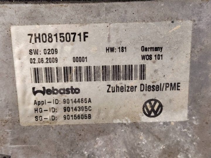 WEBASTO АВТОНОМНЫЙ ОТОПИТЕЛЬ НАСОС 7H0815071F VW TRANSPORTER T5 2.5 TDI, фото 7