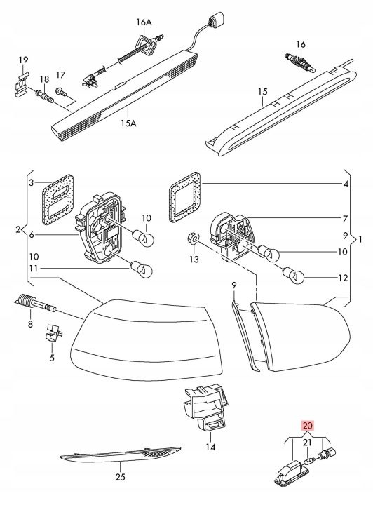 VW Golf VIII подсветка номера номерного 1K8943021D, фото 2